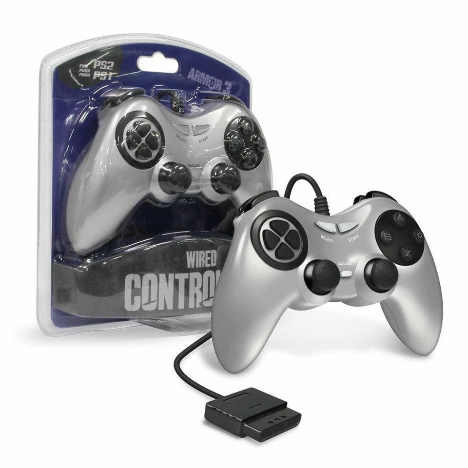 Armor3 Wired Game Controller for PS2 - Silver - Image 1 of 3