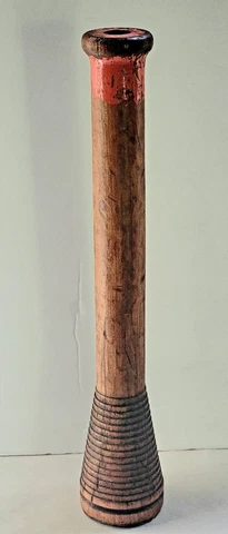 Primitive Wooden Spindle Early 1900s Industrial Salvage 14" Tall Antique Cover