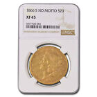 1866-S $20 Liberty Gold Double Eagle XF-45 NGC (No Motto)