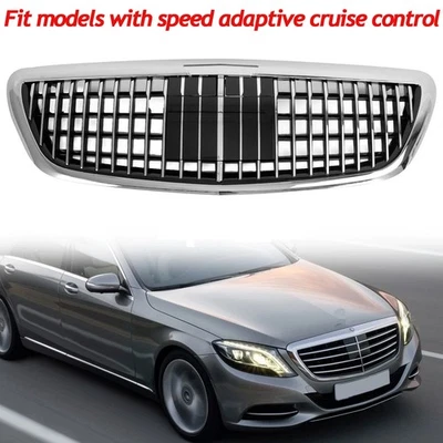 Parrilla delantera cromada MayBach con ACC para Mercedes Benz Clase S 2014-2020 W222 S450 Foto 1 de 4