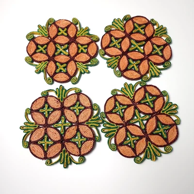 Vintage Lot of 4 Woven Wicker Trivet Rattan Raffia Hot Pads Boho Wall Decor - Image 1 of 4