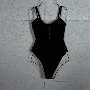 Traje de baño de una pieza Becca para mujer color código recortado negro grande $138 - Imagen 1 de 9