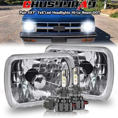 Par de faróis de LED 7X6""/5X7"" feixe Hi/Lo para 82-93 Chevy S10 Blazer GMC S15 - Imagem 1 de 4