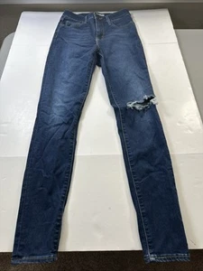 Jeans skinny Levi's 721 vita alta lavaggio scuro denim donna 26X30 #0377 - Foto 1 di 18