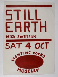Still Earth Original Poster Fighting Cocks Moseley Sat 4 Oct Birmingham 1980 - Picture 1 of 12