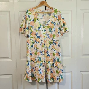 Vestido para mujer P A P A' A multicolor floral cuello en V en capas hasta la rodilla talla 12 - Imagen 1 de 11