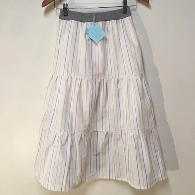 Skirt Girls L 10/12 Maxi Colorful Stripe Ruffle Tier Cotton Mom and Pop's Kids - Image 1 of 4
