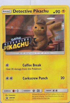 Detective Pikachu - (Stamped) Promo SM Promos SM190 LP Holo - Image 1 of 2