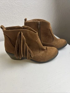 Faded Glory Fransen Stiefeletten Größe 5 braun Wildlederimitat Western - Bild 1 von 10