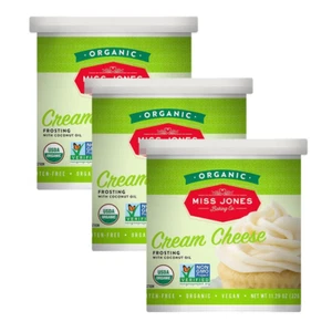 Miss Jones Baking Organic Buttercream Frosting Vegan Cream Cheese 11.29 oz x 3pc - Picture 1 of 12