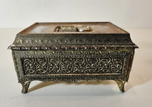 Vintage Chokin Kunst Aufzieh Schmuck Spieluhr Basis Metall Kunst Sankyo Japan *funktioniert - Bild 1 von 8