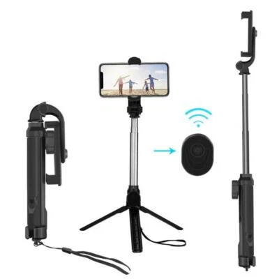 Bluetooth Selfie Stick Tripod Remote Extendable Monopod for iPhone 12 11 Android - Image 1 of 4