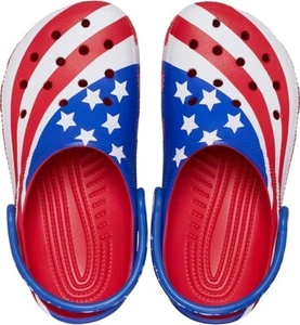 Crocs Classic American Flag Unisex 's Toddler's size C9 NEW Clogs - Picture 1 of 4
