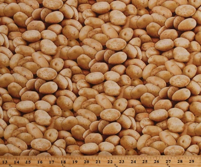 ELIZABETH'S STUDIO Cotton Potatoes Potato Harvest Vegetables Food Festival Fabric Print BTY D778.56