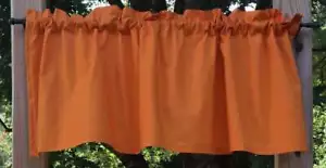 Orange Autumn Valance Fall Harvest Halloween Window Curtain Valance Topper - Picture 1 of 2