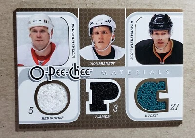 Camiseta usada jogo 2008-09 O-Pee-Chee Nicklas Lidstrom Scott Niedermayer Phaneuf - Imagem 1 de 2