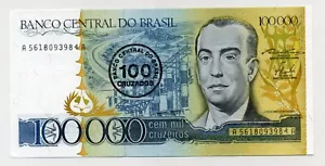 Billete en circulación Brasil 100 Cruzados ND 1986 Pick 208 XF+ - Imagen 1 de 2