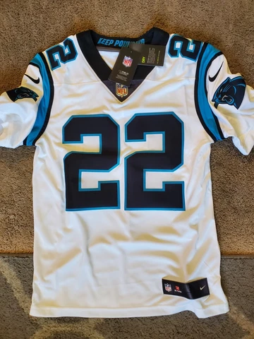 Nike Carolina Panthers Christian McCaffrey #22 White  Stitched Mens Small Jersey Cover