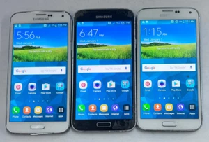 LOT OF 3 x AT&T Samsung Galaxy S5 SM-G900A Android 4G LTE Smart Phones **READ - Picture 1 of 17