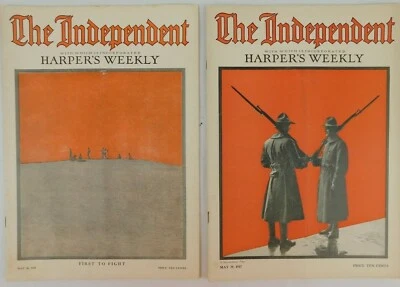 The Independent Harpers Weekly May, 19th & 26th 1917 WWI Soldiers Army Navy - Image 1 of 4