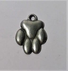 Fine Pewter PAW PRINT CHARM PENDANT - Picture 1 of 3