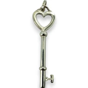 Tiffany & Co Tiffany Keys Collection Heart 925 Sterling Silver Pendant Charm - Picture 1 of 4