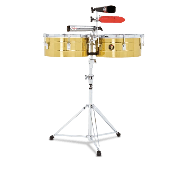 LP Lp256-b Tito Puente 13 and 14 Brass Timbales With Stand