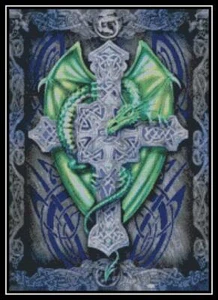 Dragon and Cross - Cross Stitch Chart/Pattern/Design/XStitch - Picture 1 of 3