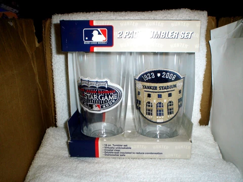 NY YANKEES YANKEE STADIUM FINAL Season 2008 ALL-STAR PATCH PLASTIC TUMBLER SET Cover