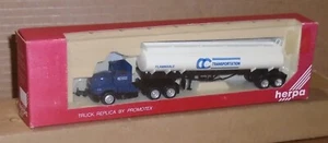: Herpa HO "Mack Tractor w/ Transportation Tanker Trailer" Boxed #6147 - Picture 1 of 6