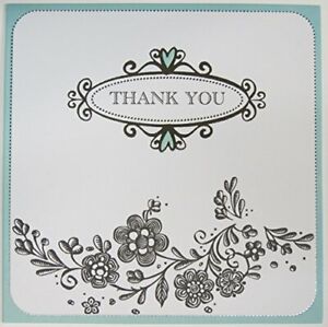 Pack of 6 Silver Foil Turquoise Aqua Heart Design Wedding Gift Thank You Cards