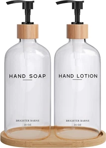Clear Glass Soap Dispenser Bathroom Set by  - Soap and Lotion Dispenser Bathroom - Picture 1 of 12