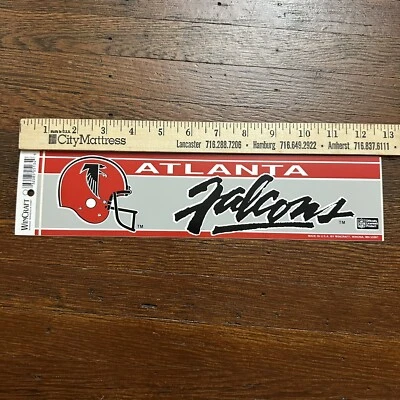 Vintage 1990s Wincraft Atlanta Falcons Bumper Sticker Decal Football NFL - Image 1 of 2