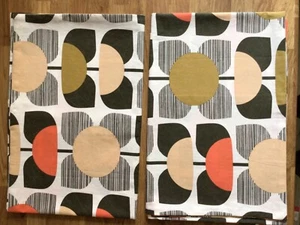 USED 2 Housewife Pillowcases Made W/ Orla Kiely Square Flower in Coral Cotton - Picture 1 of 7