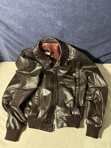 MEMBERS ONLY Bomber Jacket Men’s Brown Size 44 Cafe Racer MINT CONDITION - Picture 1 of 14