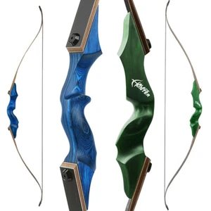60" Takedown Recurve Bow 20-60lbs Archery Wooden Riser Limbs Bow Hunting Target - Picture 1 of 19