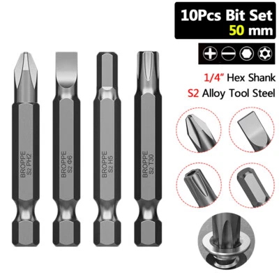 Magnetic Electric Screw Screwdriver Drill Bit Bits Set 50mm PH Torx Hex Slotted - Image 1 of 4
