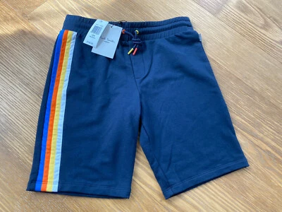 Novo Shorts de Trilha Paul Smith Júnior Menino Azul Algodão Listra Lateral Tamanho 12 - Imagem 1 de 4