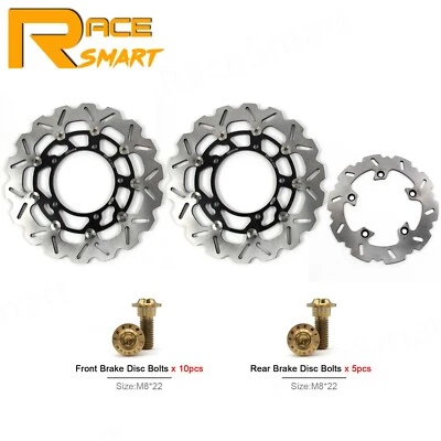 For Suzuki GSF 650 Bandit 2007-2012 Front Rear Brake Disc Rotors w/ Bolts Screws — 第 1/4 张图片
