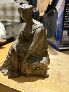 Vintage Pot Metal Lamp Figurine 6” Tall - Picture 1 of 4