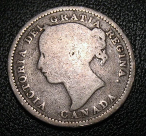 OLD CANADIAN COINS 1899 CANADA SILVER TEN CENTS 10 c - Picture 1 of 2