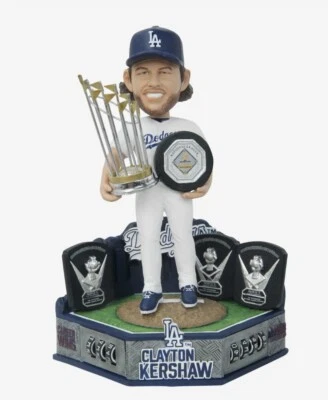Clayton Kershaw LA Dodgers Carrera Ganancias y Ponches Contador Bobblehead FOCO NUEVO Foto 1 de 4
