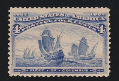 US 233 4c Columbian Exposition Mint F-VF OG H SCV $50 - Image 1 of 2