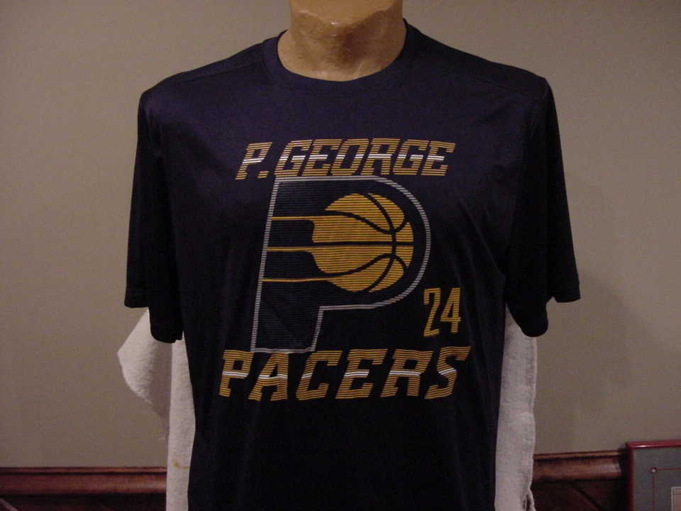 Sweet Indiana Pacers Paul George 男式 Lg 蓝色 Majestic Cool Base 衬衫 #3,全新! — 第 1/1 张图片