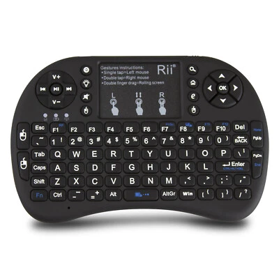 Genuine Rii i8+ Mini 2.4GHz WIRELESS Backlight Touchpad Keyboard -PC/TV/Laptop - Image 1 of 4
