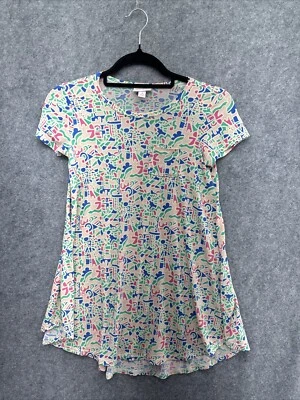 Vestido Lularoe Niñas Multicolor Manga Corta Bolsillo Frontal 8 Foto 1 de 4