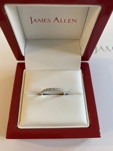 James Allen 14k White Gold Thin French Cut Pave Diamond Eternity Ring Size 3 - Picture 1 of 12