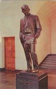 Vintage Oklahoma Chrome Postcard Will Rogers Memorial Claremore Bronze Statue - Picture 1 of 2