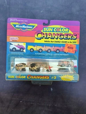 Vintage NEW 1988 Galoob Micro Machines Sun Color Changers #3 Plane Jeep Car D4 - Image 1 of 3