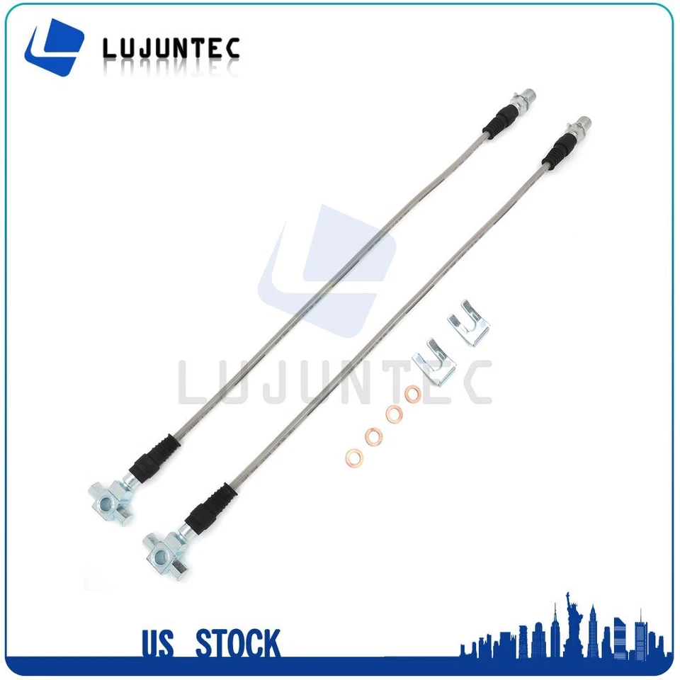 Front Stainless Braided Brake Line Set Fits 1971-1978 Chevrolet K20 Suburban - Image 1 of 4